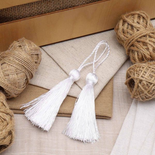 Кисти шторные 70.0 мм, вискоза, цв.001 белый, 5 шт