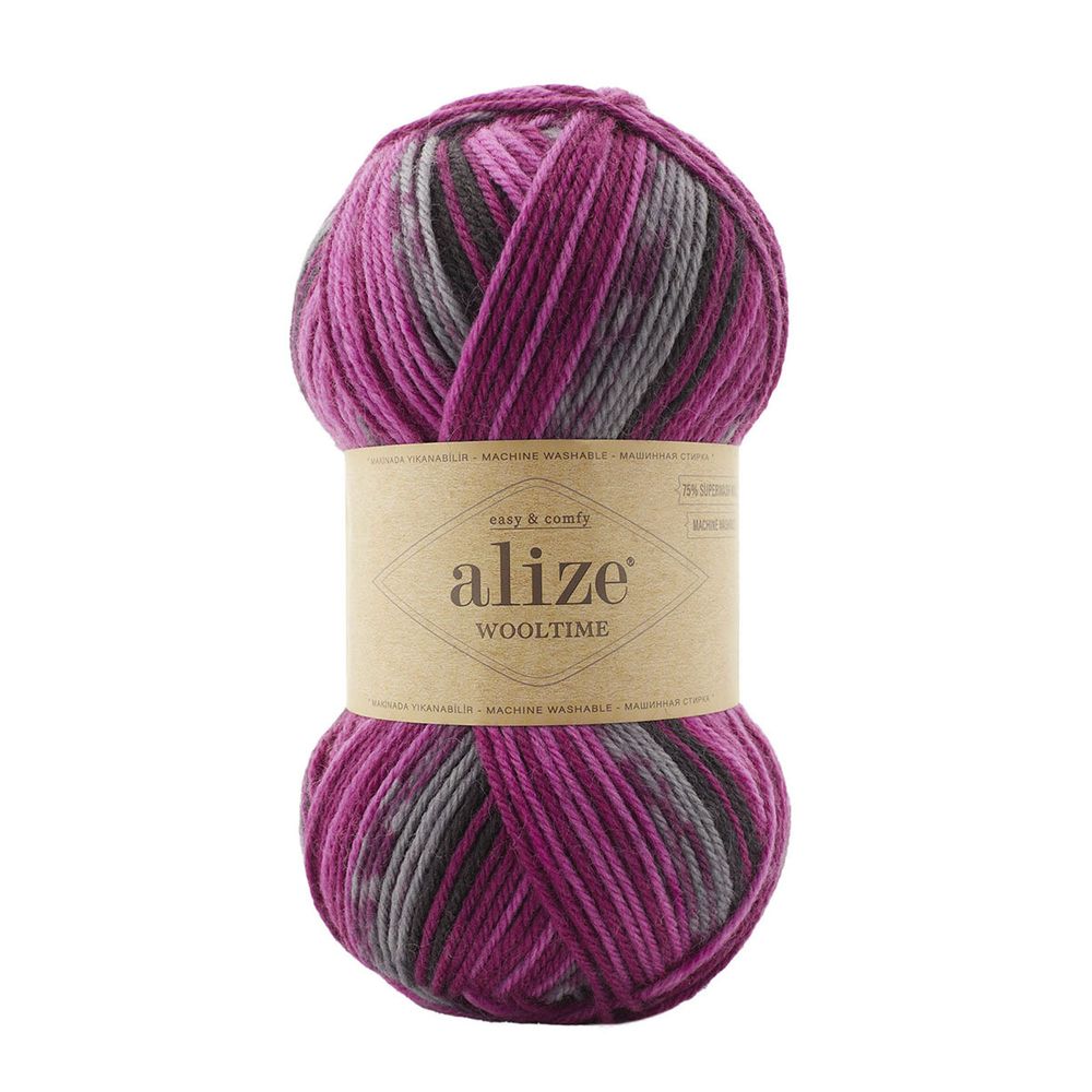 Пряжа Alize (Ализе) Wooltime / уп.5 мот. по 100 г, 200 м, 11018 секционный