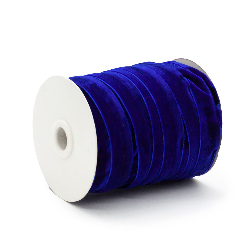 Лента бархатная (тесьма) 20.0 мм / 32.9±2 метров, 0081-1901 (8571 синий)