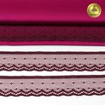Кружево эластичное (стрейч) 25 мм, 8028, цв.076 сливовое вино уп.50м, Kruzhevo