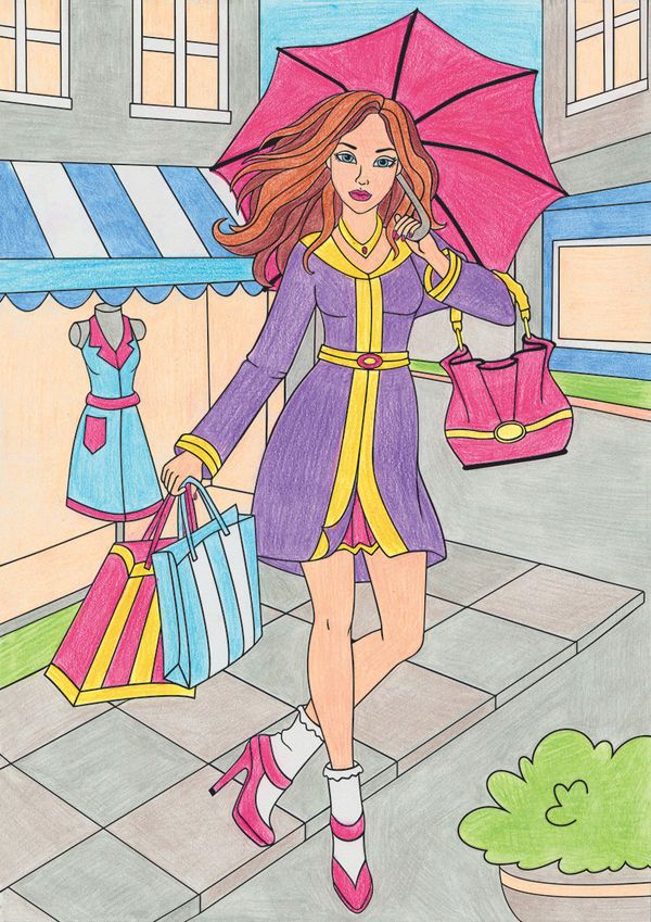 Картина по номерам Фрея, Модный шоппинг 29.5х20.5 см