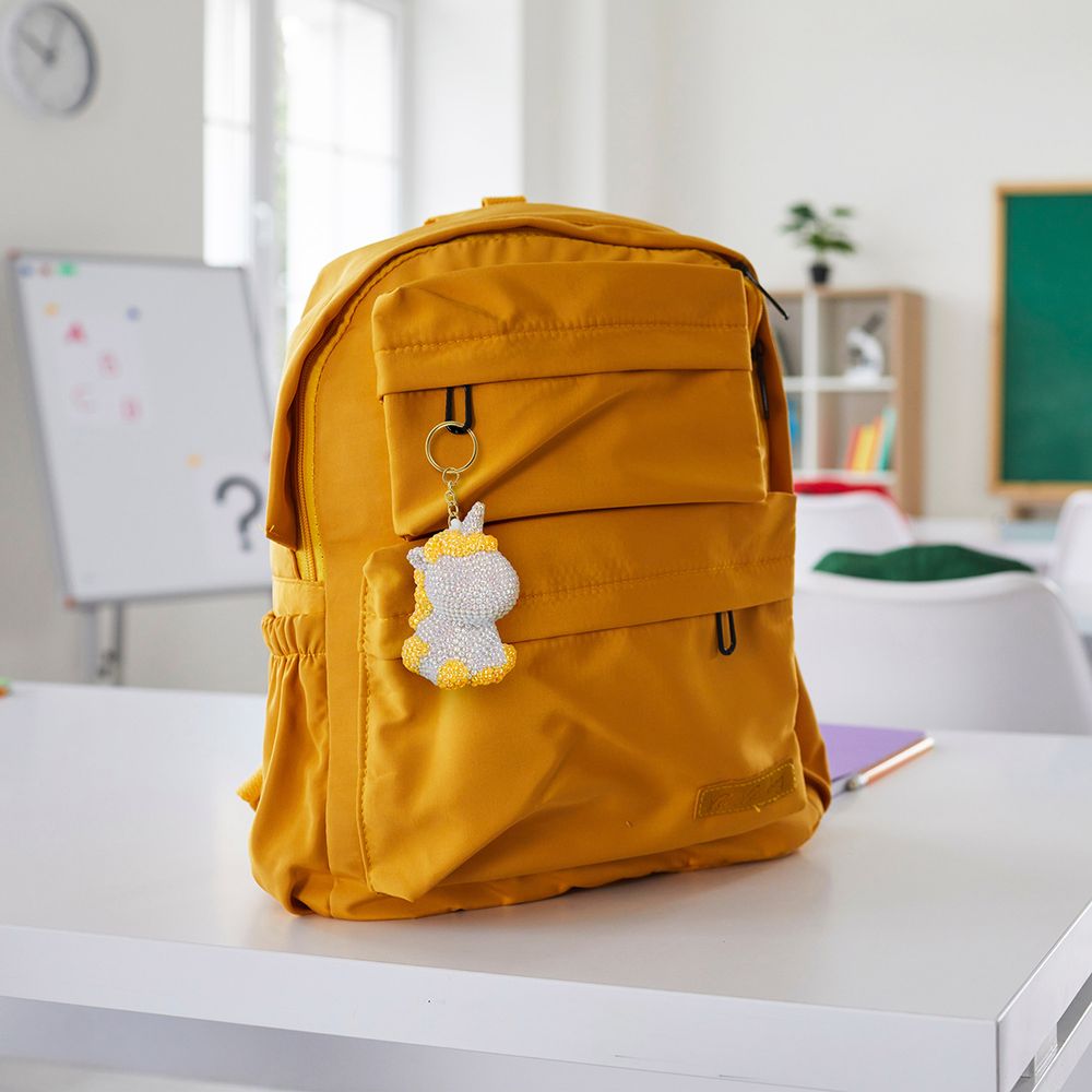 Кристальная (алмазная) мозаика Фрея ALVF-006, брелок, Серебристая единорожка, 5х8 см