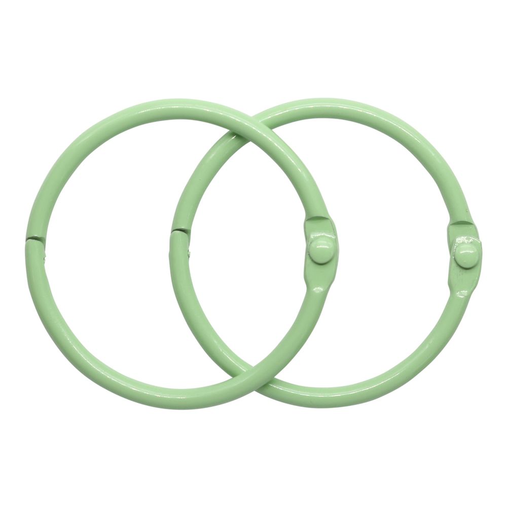 Кольца для альбомов разъемные металл 40 мм, 10 шт, светло-зеленый, 5AS-106