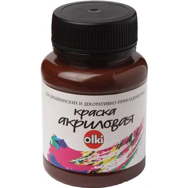 Краска акриловая для дизайна Olki, 100 мл, коричневый