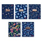 Тетрадь ученическая общая, выборочные блёстки, A5+ 80 л. на скобе 65 г/м², белизна 100%, 5 шт, клетка в термоусадочной пленке, 000483 Вальс цветов, Светоч 80ТСК5_5_2_1