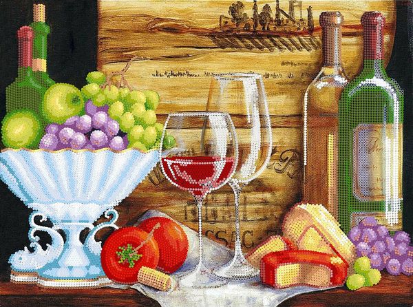 Рисунок для вышивания на ткани Конек арт. 8531 Винный натюрморт 29х39 см