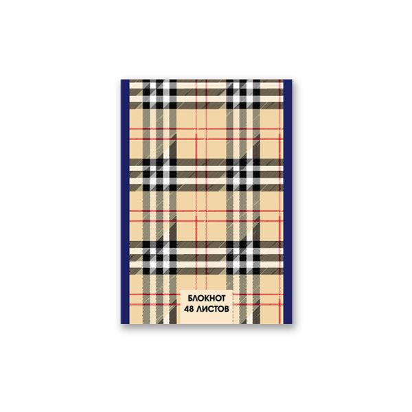 Блокнот на скобе, A6 48 л. 10 шт клетка, Тартан 01733, Б261 Светоч