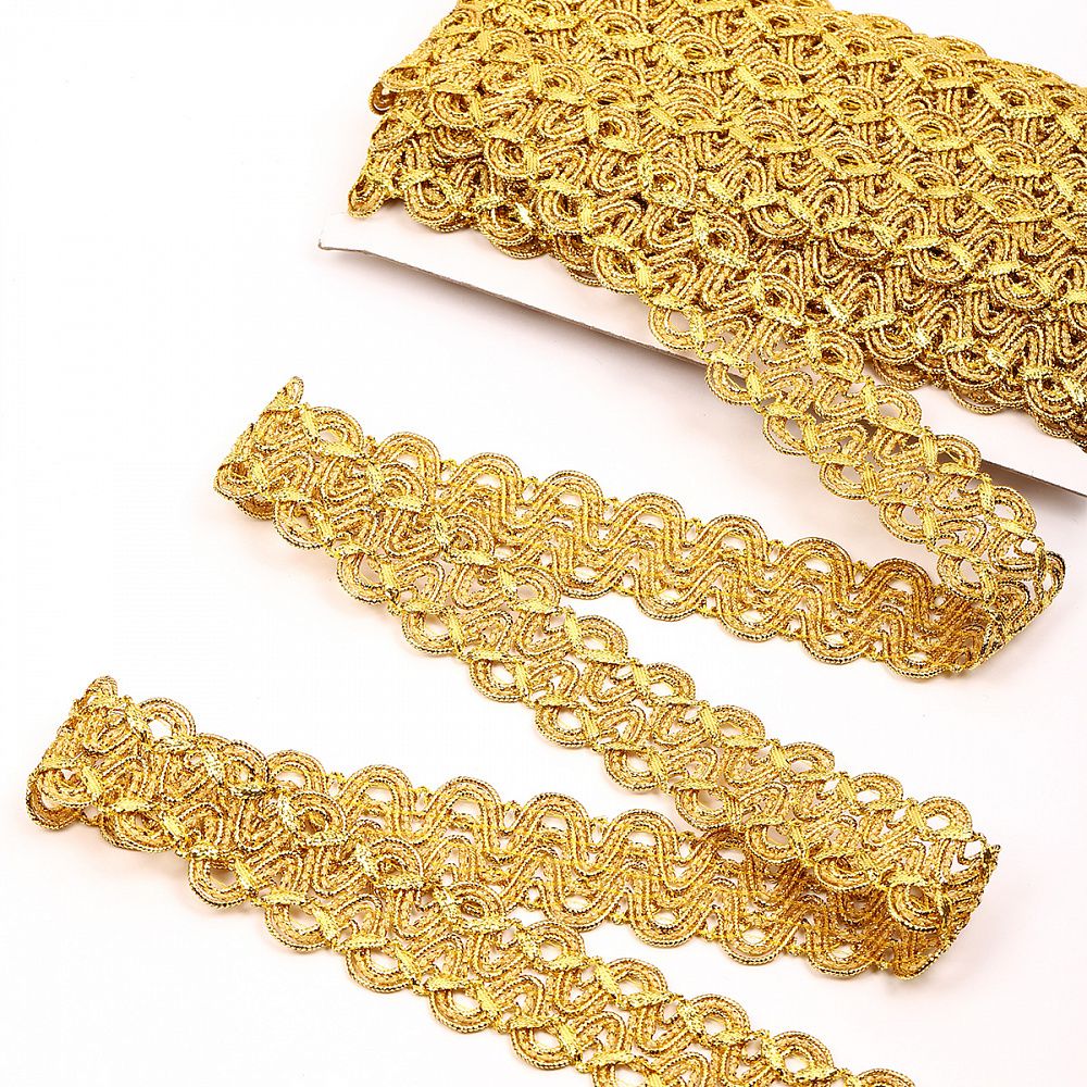 Тесьма отделочная 40 мм / 13.71 метров, TBY 909 цв.золото