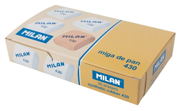 Ластик квадратный 430 2.8х2.8х1.3 см, 30 шт, ассорти CMM430, Milan