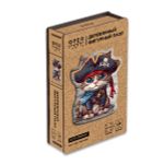 Пазл фигурный деревянный Кот-пират 155 элементов, Фрея PZLF-008