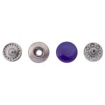 Кнопка Альфа (S-образная) ⌀10.0 мм, ≈1440 шт, МЕТАЛЛ, эмаль, 569 т.синий глянцевый + отв.части чер.никель, ВТ-2, NEW STAR