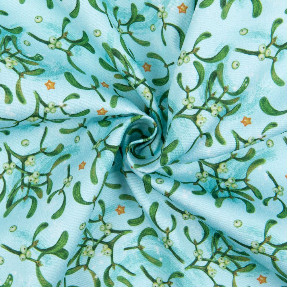 Ткань для пэчворка PEPPY НОВОГОДНЯЯ СКАЗКА ФАСОВКА 50х50 см, 135±5 100% хлопок, НС-14 голубой, Peppy НОВОГОДНЯЯ СКАЗКА