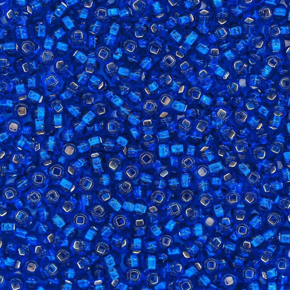 Бисер Preciosa прозрачный, серебряный центр 10/0 (2.3 мм), 100 г (5х20 г), цв. 67300