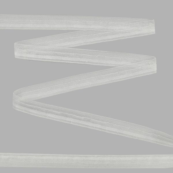 Лента (тесьма) шторная без сборки прозрачная 18 мм / 100 метров (с продольным карманом)