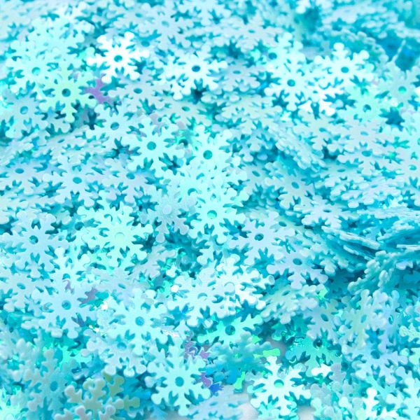 Пайетки фигурные Снежинки, 7 мм, Astra&Craft, 10г (17 св.бирюзовый), 10 шт
