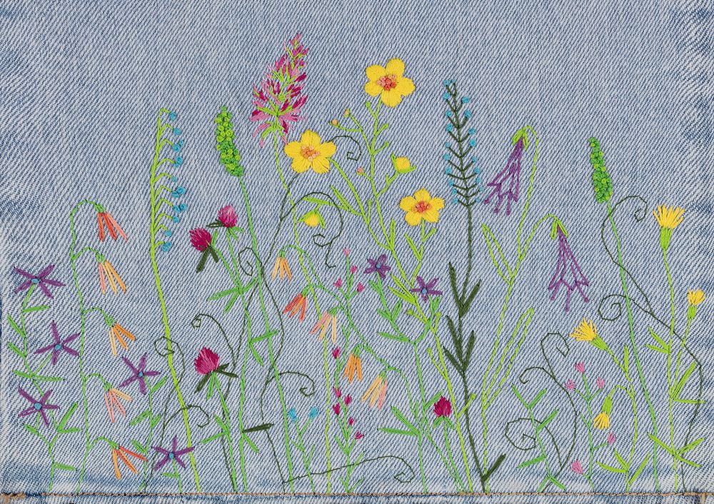 Набор для вышивания нитками Panna Живая картина JK-2323, Луговые цветы, 22х18.5 см