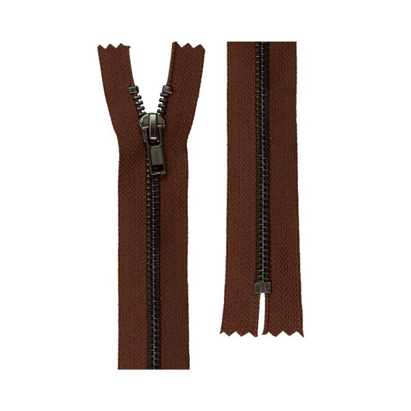Молния металл Т5 (5 мм) 1 зам., н/раз., 16 см, оксид (черный никель), 10 шт, №278 коричневый, Gamma ZIP 5B