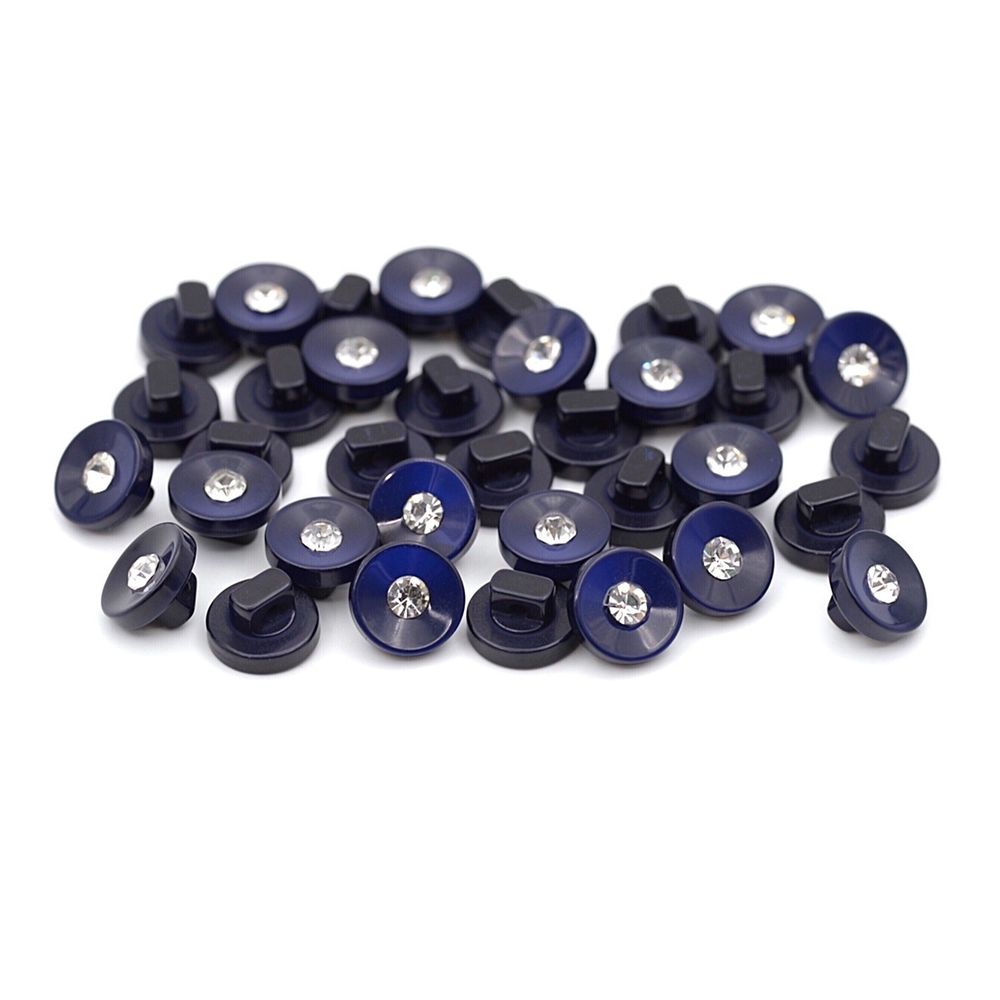 Пуговицы на ножке 16L (10мм), пластик (blue 2 (синий 2)), 36 шт, PS24