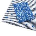 Ткань для рукоделия в наборе х/б с лентой 48х50см+1,5м (25667/25301 синий) 29487