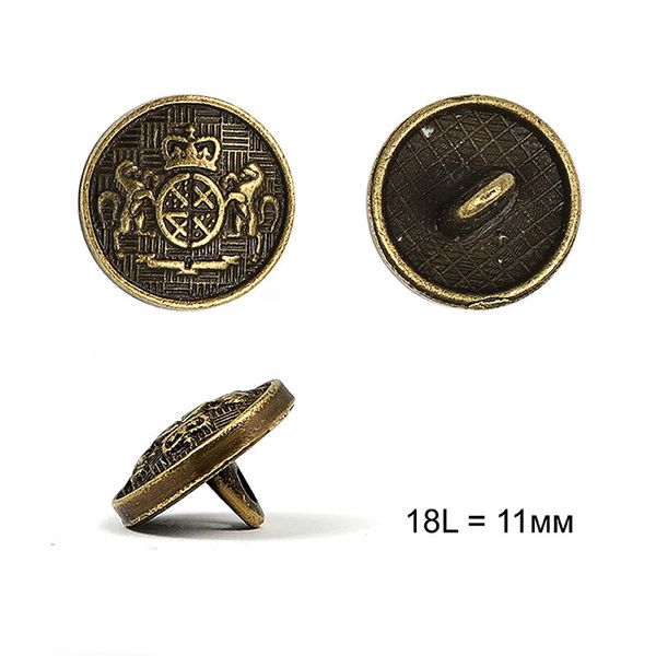 Пуговицы на ножке металл С-ME318 цв.бронза 18L-11мм, 36 шт