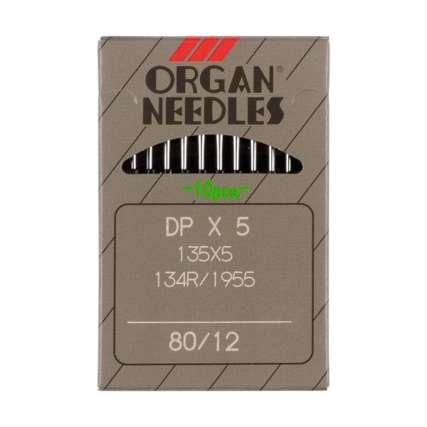 Иглы для промышленных швейных машин Organ DP*134 / DP*5, 10 шт, 080