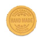 Термоаппликация из кожи Hand Made D3,4см, 100% кожа, 48 песочный