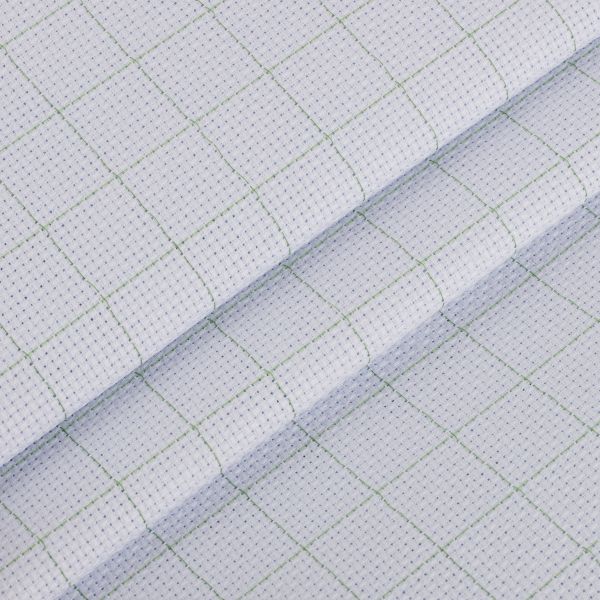 Канва Aida 14 ct, 30х40±2 см, бл.бледно-голубой в клетку, Gamma