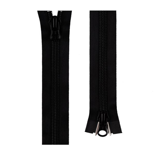 Молния спираль (витая) Т10 (10 мм) 2 зам., разъем., 120 см, черный 310, S-10 Gamma, 10 шт