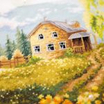 Набор для вышивания нитками Чудесная игла 110-331, Деревенский пруд, 40х31см