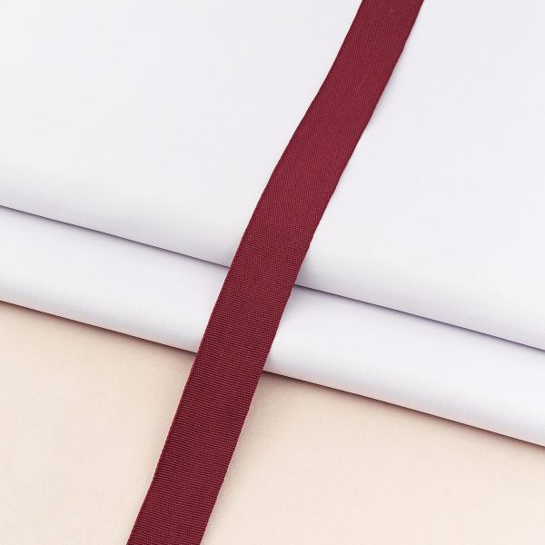 Тесьма (лента) окантовочная 22 мм / 100 метров, 4.5 г/м, 100% п/э, 34 темно-красный, 6135-0293