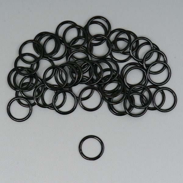 Кольца для бюстгальтера металл ⌀12.0 мм, 50 шт, черный