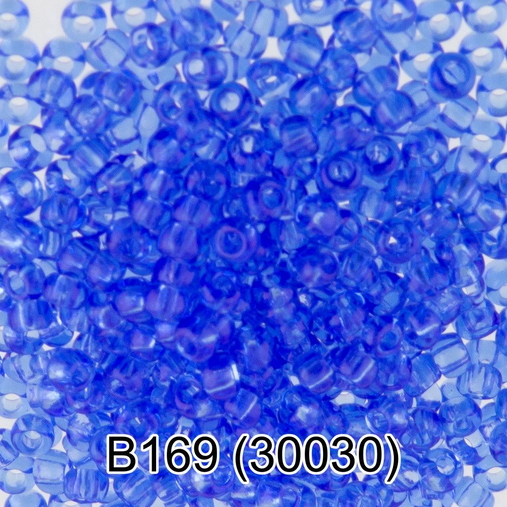 Бисер Preciosa круглый 10/0, 2.3 мм, 50 г, 1-й сорт. B169 голубой, 30030, круглый 2