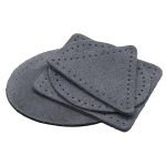 Набор заплаток пришивных из замши, круг, квадрат, треугольник, овал 6см, с перфорацией, 4 шт (26 серый), 59723