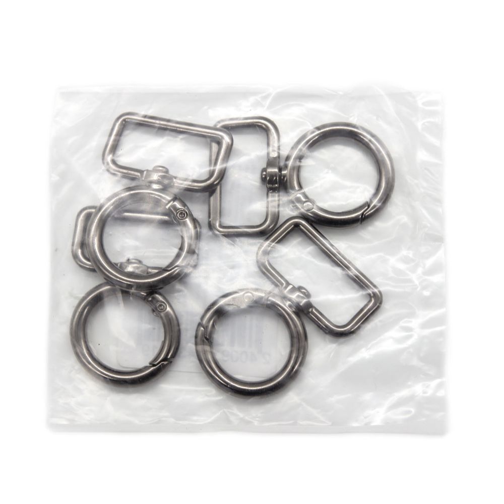 Карабин металл 25.0 мм, черный никель, 4 шт