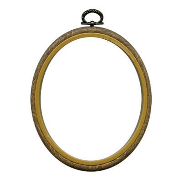 Пяльца пластик рамка овал (5х 7) 13х18 см, под дерево, Gamma PHO-050