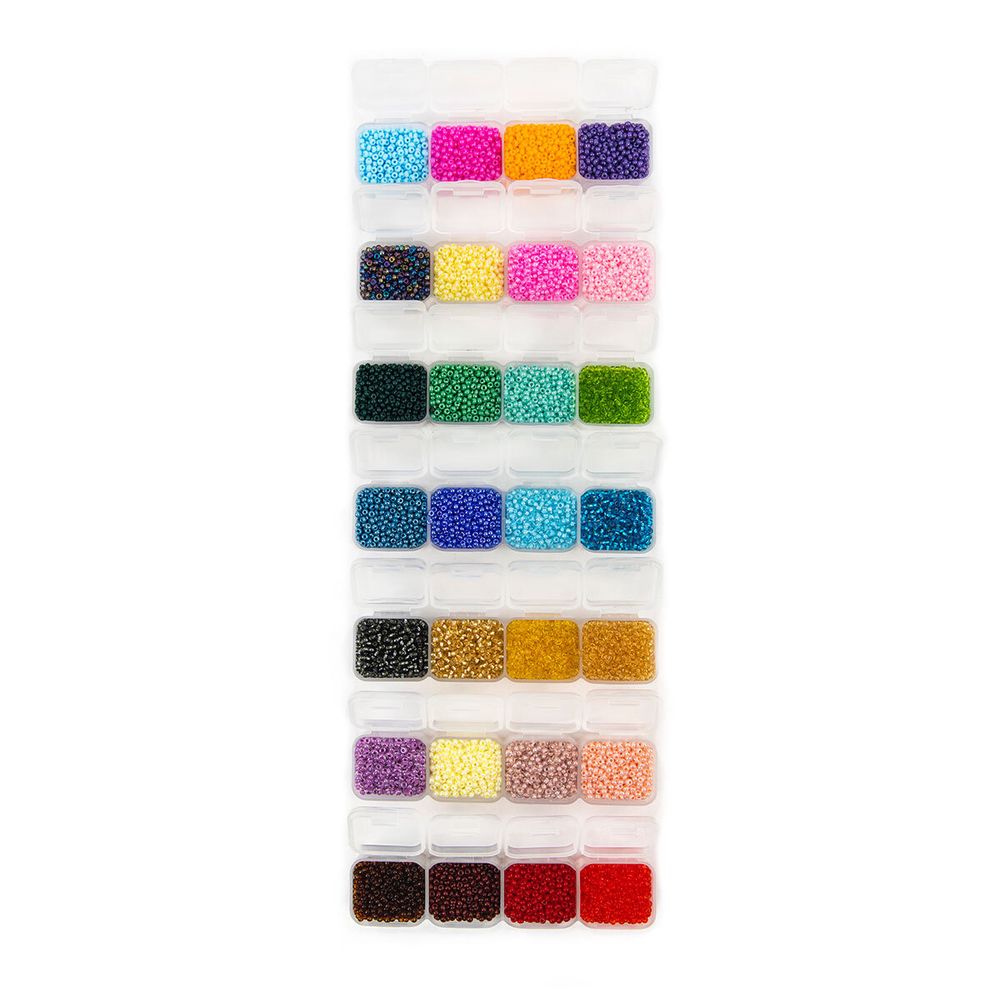 Набор бисера 10/0 (2.3 мм), 280 г, 28 цветов №01, GNV, Gamma