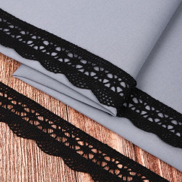 Кружево вязаное (тесьма) 27 мм / 10 метров, хлопок, TBY.1005, черный