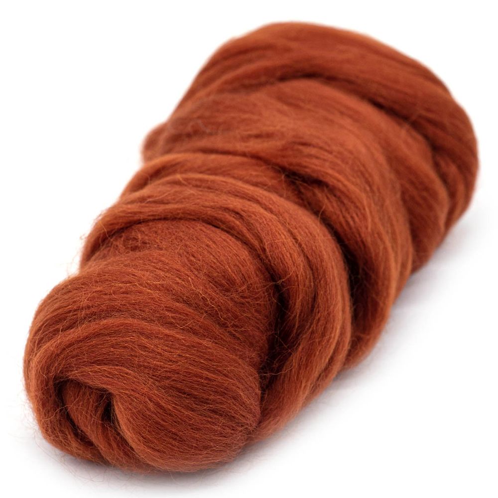 Лента для валяния полутонкая 50 г, 100% шерсть, Камтекс, 051 терракот