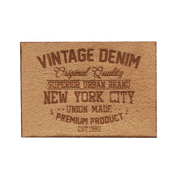 Термоаппликация ярлык NYC, искусственная замша, песочный цв. 1шт. Prym, 922002