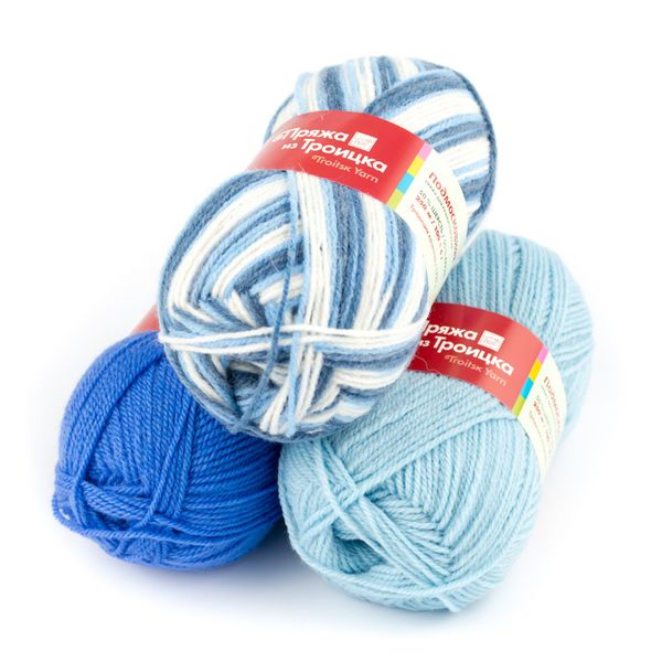 Пряжа Троицкая Подмосковная / уп.10 мот. по 100 г, 250 м, 001 белый