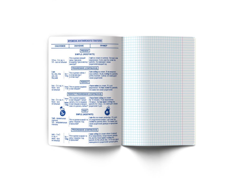 Тетрадь со справочным материалом Ковен тайных знаний, A5+ 48 л. на скобе 65 г/м², белизна 100%, 10 шт, клетка, 00852 Английский язык, Светоч 48Т7