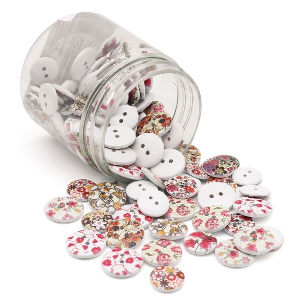 Украшения декоративные пуговицы деревянные Цветочки-лепесточки №8, 15-18 мм, 100 шт