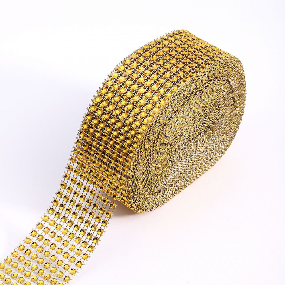 Лента со стразами 40 мм / 9.14 метров, TBY.1405 цв.золото