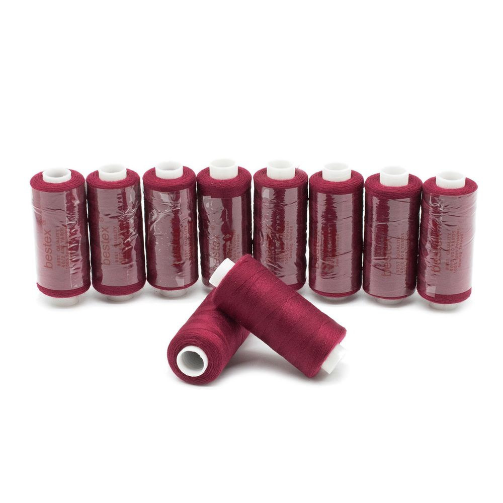 Нитки швейные бытовые Bestex 40/2, 365 м (400 ярд) / 10 кат., 246 вишневый