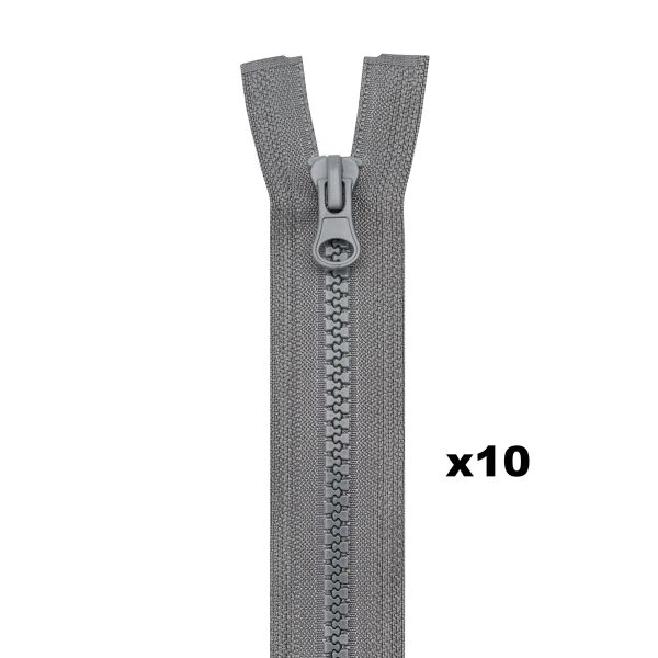 Молния трактор Т5 (5 мм) 2 зам., разъем., 110 см, 275 серый, 10 шт