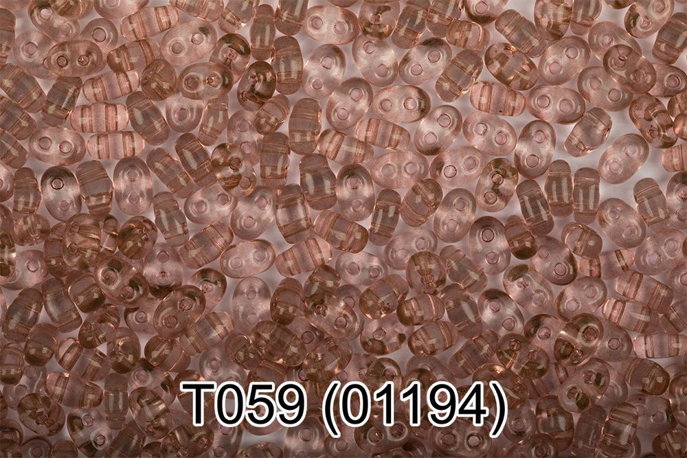 Бисер Preciosa Twin 3 2.5х5 мм, 10х5 г, 1-й сорт, T059 св.розовый, 01194, 321-96001