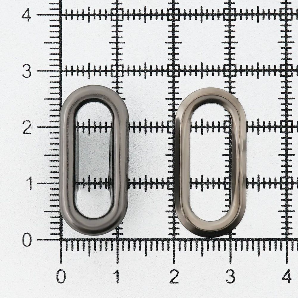 Люверсы металл овальные 24х8 (внутр.), 28х12 (внешн.), металл (≈1000 шт) New Star, чер.никель