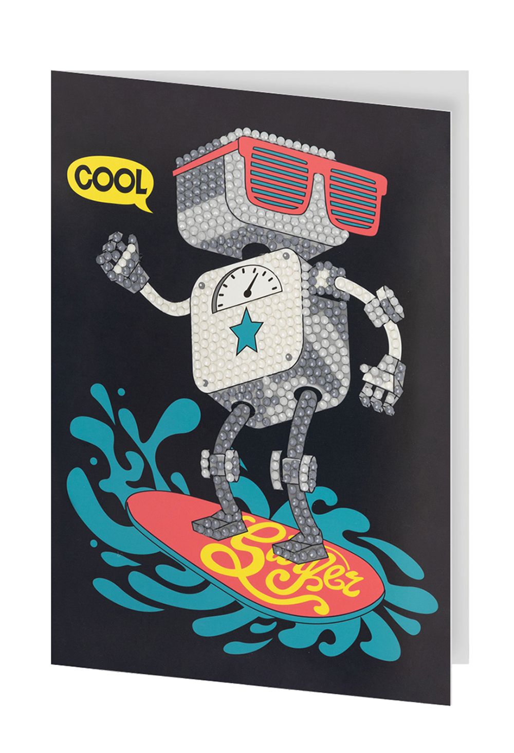 Алмазная (кристальная) мозаика Фрея, открытка Робот, 20х13.5 см