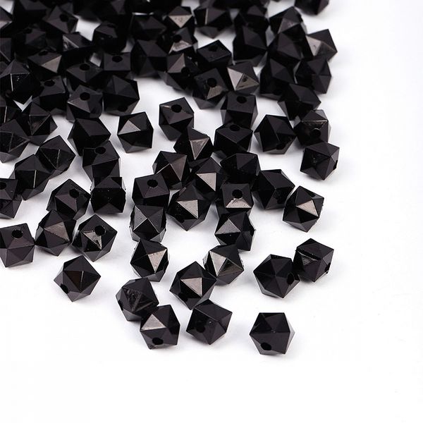 Бусины акриловые ⌀10 мм, 500 г, MG.3246-002, 002 черный