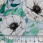 Ткань для пэчворка Peppy Цветущие анемоны 50х55 см, 140±5 г/м², ЦА-01 голубой